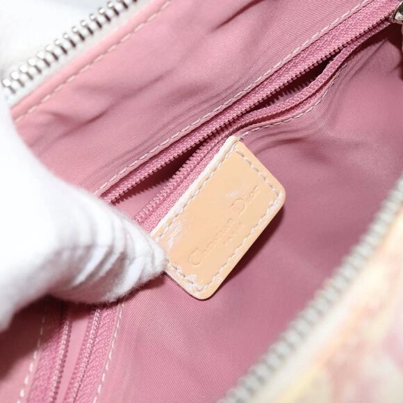 Christian Dior Trotter Canvas Shoulder Bag PVC Pink Silver Auth gh1100 - Picture 10 of 16